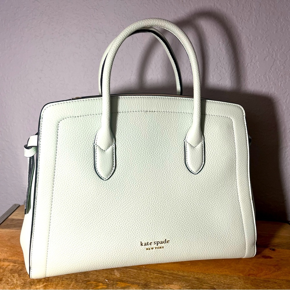 Kate Spade authentic Large Knott Satchel Handbag in crystal blue (mint)